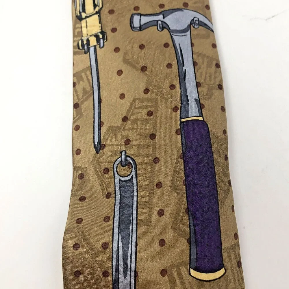 VTG 90s Home Improvement Men's Neck Tie Tim Allen Tool Time Garage Workshop USA